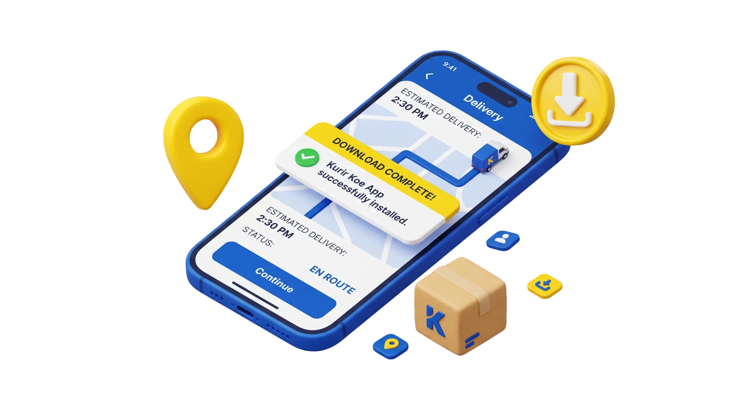 Mockup Aplikasi Kurir Koe
